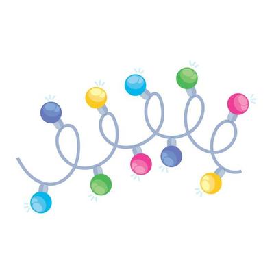 Cartoon Christmas Lights Vector Art Icons And Graphics For Free Download Christmas Celebration Lights Bulbs Free Vector