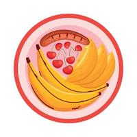 sausage and fruits vector
