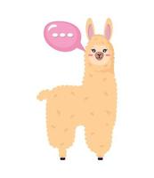 llama con bocadillo vector