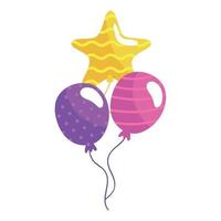 three balloons helium floating vector