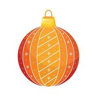 orange christmas ball hanging vector