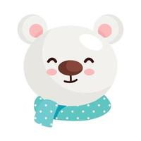 bear with winter scarff vector