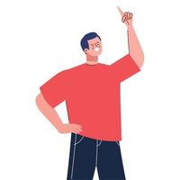 man celebrating wint hand up vector