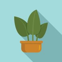 icono de planta de hoja tropical, estilo plano vector