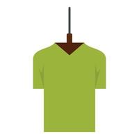 Green tshirt on hanger icon, flat style vector