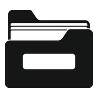 Archive file folder icon, simple style vector