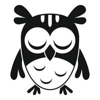 Sleeping owl icon, simple style vector