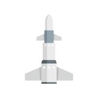 Intercontinental rocket icon, flat style vector