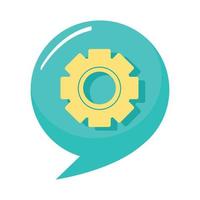 gear cog in speech bubble vector