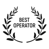 icono de premio al mejor operador, estilo simple vector