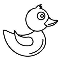 Rubber duck icon, outline style vector