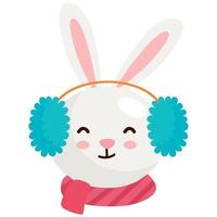 rabbit with earcuffs and scarff vector