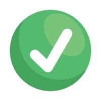 check symbol in green button vector