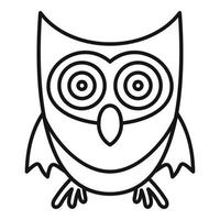 Cute owl icon, outline style vector