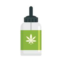 icono de botella médica de cannabis, estilo plano vector