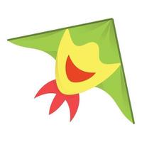 Smiling kite icon, cartoon style vector