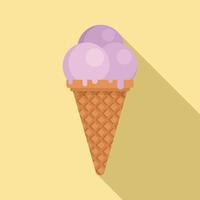 icono de helado de bola, tipo plano vector