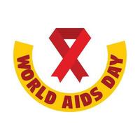 World aids day logo set, flat style vector