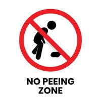 No peeing zone sign illustration on isolated background vector