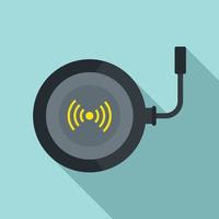 Phone wireless charger icon, flat style vector