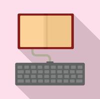 Typing book icon, flat style vector