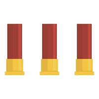 Three red cartridges icon, flat style vector