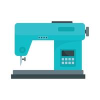 icono de máquina de coser digital, estilo plano vector