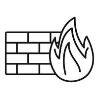 Security firewall icon, outline style vector