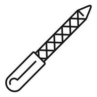 Nail file icon, outline style vector