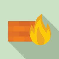 Security firewall icon, flat style vector