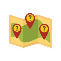 Question map disease icon, flat style vector