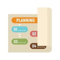 Planning paper icon, flat style vector