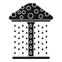 Waterpark umbrella shower icon, simple style vector