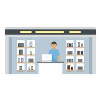 Smartphone shop boutique icon, flat style vector