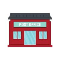 Post office building icon, flat style vector