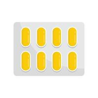 Dietary pills pack icon, flat style vector