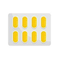 Dietary pills pack icon, flat style vector