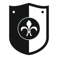 Heraldic knight shield icon, simple style vector