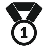 icono de medalla de oro de biatlón, estilo simple vector