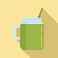 Celery smoothie icon, flat style vector