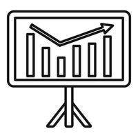 Graph stand banner icon, outline style vector