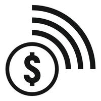 Contactless payment icon, simple style vector