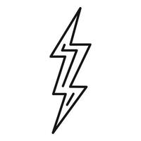 Storm lightning bolt icon, outline style vector