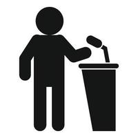 Seminar speaker event icon, simple style vector