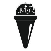 icono de cono de helado, estilo simple vector