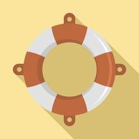 Life buoy icon, flat style vector