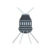 Small space capsule icon, flat style vector