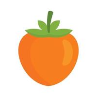 Eco persimmon icon, flat style vector