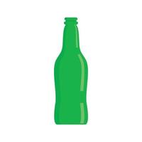 Glass beer bottle icon, flat style vector