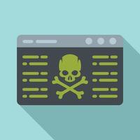 Virus attack icon, flat style vector